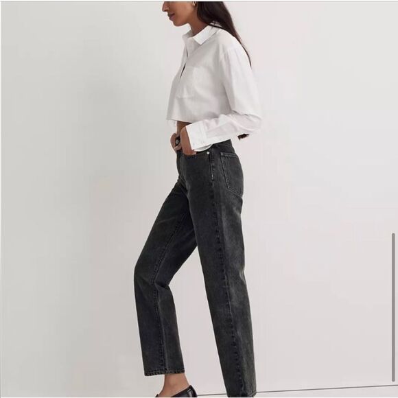 Madewell The Perfect Vintage Straight Jean Acid Wash Steel Green 32 NEW - Picture 8 of 13